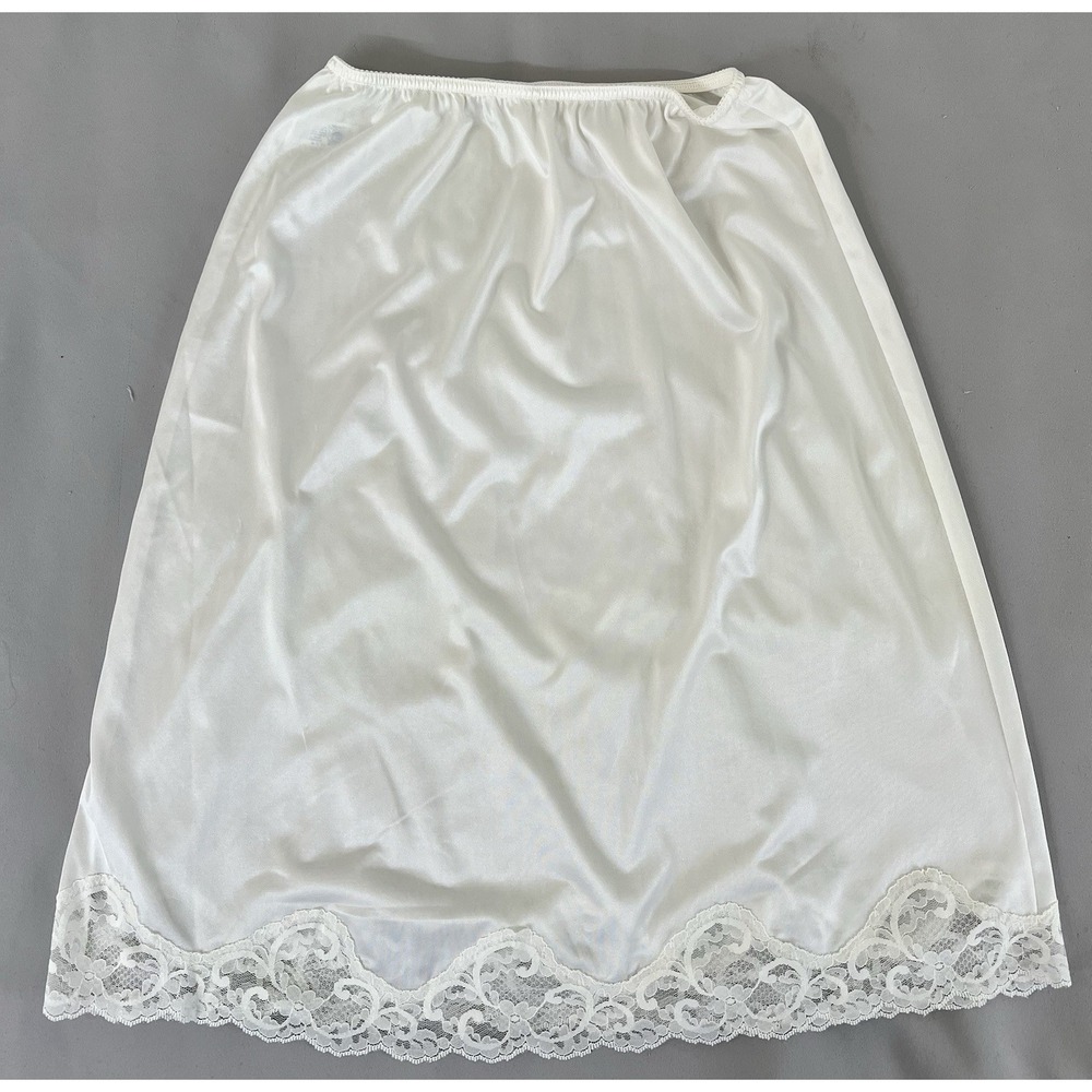 Vtg Sears‎ Perfect Measure Half Slip Sz Medium Nylon With Lace Trim Y2K Women's